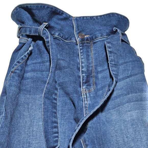 Cello Paperbag Jeans Size 9 Skinny High Waist Medium Wash Denim Pants Belt - Picture 3 of 6
